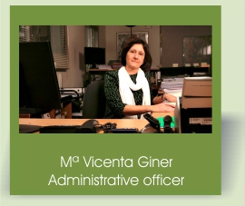 Mª Vicenta Ginera. Administrative officer